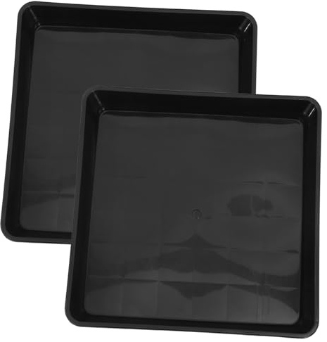 Abaodam Plateaux Carrés pour Pots De Fleurs 2 Unités, Bac De Récupération d'eau 40 Cm en Plastique Dur, Adapté Aux Plantes Succulentes Et Rebords De Fenêtre