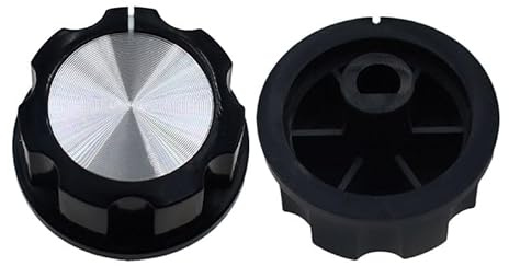 2PCS Air Fryer Knob Replacement, D-Shape Shaft 6mm Hole Timer Control Knob for Tower Air Fryer, Oven, Pressure Cooker, Rice Cooker, Kitchen Appliance Control Switch Button