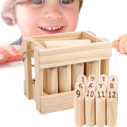 Holzwurfspiel - Clash Yard Toss Set, klassische Outdoor-Strategie | Holzrasenspiel für Familienspaß im Hinterhof, Lernspiel für Kinder ab 3 Jahren, sicheres Spielen v