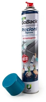 Repellente allontana Piccioni Schiuma Ultra-Aderente, Spray Disabituante con Eucalipto, Barriera Olfattiva per Balconi e Tetti, Gittata 4 Metri, 750ml