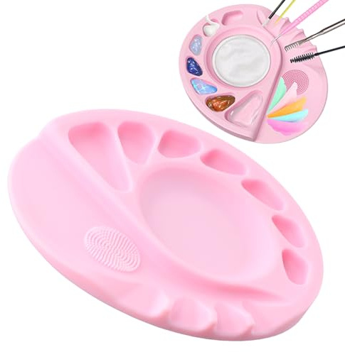 Samlonge kosmetiska paletter, silikonpalett för ögonfranslyftning 14 funktion, manikyrmålad palett, makeup blandpalett, kosmetisk blandpalett för kosmetika läppstift nagelkonst pigment blandning