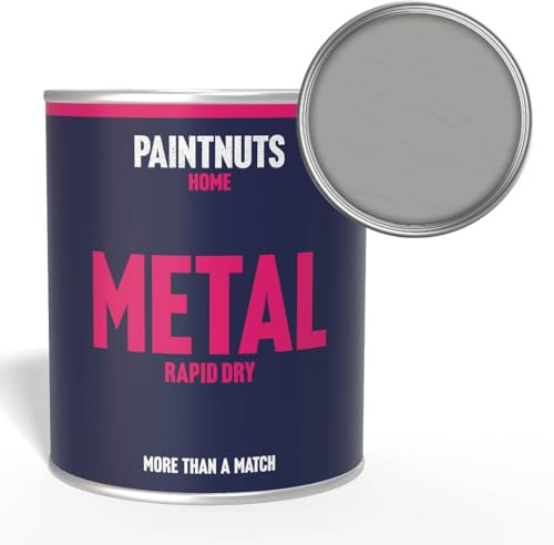 Paintnuts Silver Metalic (RAL-9006) Rapid Dry Metal Paint, Gloss Finish 1 Litre