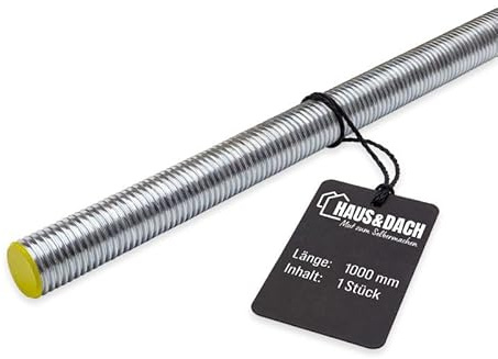 HAUS&DACH Gewindestange M16x1000 mm DIN 975 - Gewindestab für Montage, Bau & Befestigung, Stahl 8.8 galvanisch verzinkt - 1 Stk.