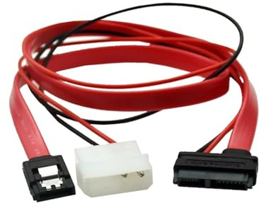 LPIQSPLK Cable SATA Slimline Slim SATA 7 + 6 13 pines a SATA 7 pines + Cable convertidor de datos de alimentación de 4 pines 30 CM 50 cm for unidades de CD/DVD(0.5M)
