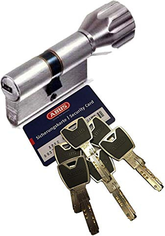 ABUS XP20S KXP20S Knaufzylinder Länge Z50/K40mm K=Knaufseite, mit Sicherungskarte und 6 Schlüssel mit Design-Clip, mit SKG** Bohrschutz