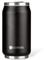 Les Aristes Paris Pull can’IT Isolierdose Trinkflasche aus Edelstahl und Polypropylen in der Farbe Schwarz 280ml, Maße: 7,2cm x 7,2cm x 14cm, A-1872