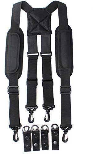 MELOTOUGH Tirantes de cinturón de trabajo para hombre, cinturón táctico de policía y aplicación de la ley, Negro -, talla única