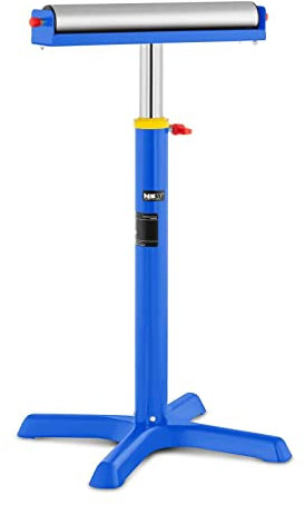 MSW Adjustable Single Roller Stand Support Stand Woodworking Workpiece Rest Lumber Pipe Workshop Loading 70-116cm MSW-RT-80 (Steel Frame, Galvanised Steel Roller, Roller 57x400mm, Max. Load 80kg