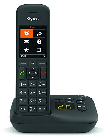 Gigaset C575A Telefono fisso senza fili con segreteria integrata fino a 30 min di registrazione, grande display retroilluminato a colori,funzioni mani libere,blocco di chiamate,Nero [Versione Francia]