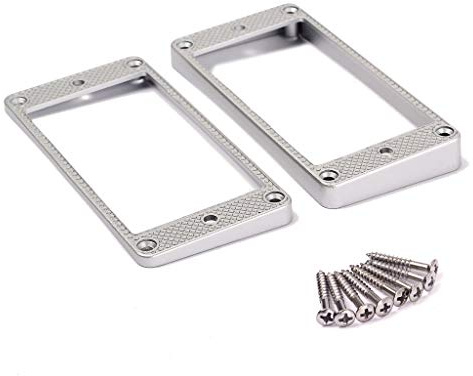 Alnicov Humbucker-Tonabnehmer-Ring-Set für Epiphone-Gitarren-Zubehör, silberfarben, 2 Stück