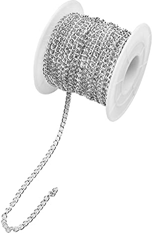 YapitHome Schmuckkette Gliederkette Schmuckherstellung Zubehör Gold/silber，10m/20m，Für DIY Halskette, Basteln
