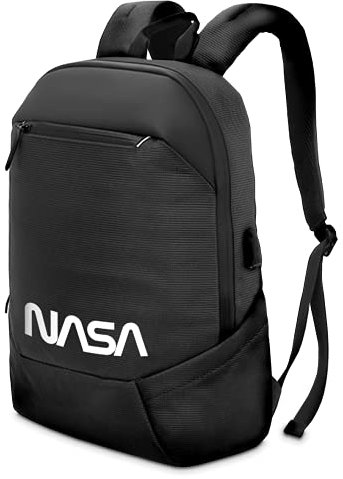 ATLANTIS NASA edition Borsa notebook 15.6 pollici a tracolla, imbottitura interna, vano porta documenti, tasca esterna per accessori, fascia per aggancio Trolley Cinghia a tracolla, colore nero.