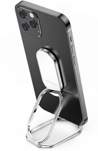 MINDSKY Handy Ring Halter Fingerhalter 360° Drehbarer Ultradünner Ringhalter Faltbarer Handy Ständer Handyhalterung für iPhone iPad Smartphones Tablets(Kommt mit einem universellen Magneten) (Silbrig)