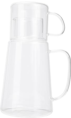 Alipis Pichet D'eau Fraîche 1300ml en Verre Borosilicate Grosse Capacité et Design Moderne, pour Recevoir des Invités en Fête Chambre