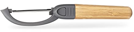 Full Circle Peel Good Collection Straight Peeler – Bamboo and Stainless Steel Fruit and Vegetable Peeler – Removable Swivel Head - Kitchen Tool for Carrots, Apples, Potatoes and More