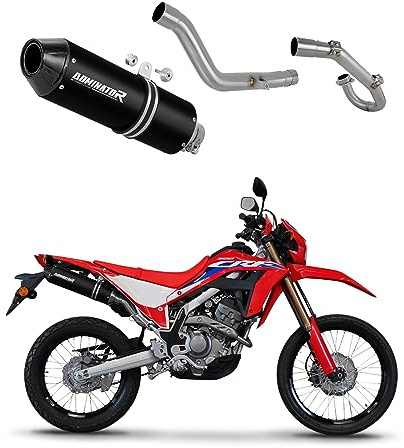 DOMINATOR Impianto di scarico Collettori Marmitta Silenziatore MX2 NERO compatibile con CRF 300L / Rally 2021-2023