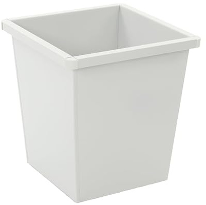 PROREGAL Viereckiger Papierkorb aus Metall mit Stoßecken aus Kunststoff | 27 Liter, HxBxT 36,1x34,2x34,3 | Grau