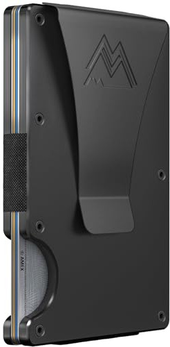 Mountain Voyage Co Minimalist Wallet for Men & Women - Slim RFID Wallet, Scratch Resistant, Credit Card Holder & Money Clip, Easily Removable Money & Cards, (Black Titanium)