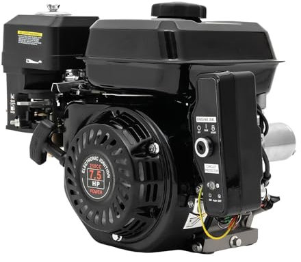 DeeDuud Motore a benzina da 7,5 CV, motore a 4 tempi, 212 cc, con avviamento elettrico, per compressore, scarificatore, tosaerba, generatore, idropulitrice Gokart