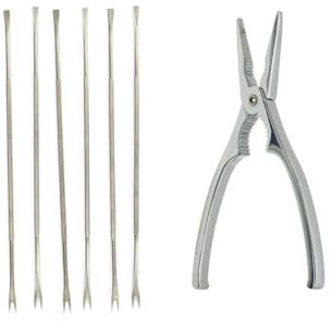 Fackelmann 9939550 Ensemble de 2 ustensiles de cuisine pour homards et crabes, curettes à crustacés, pince à homard, curette pince de crabe, Zinc, Acier inoxydable, Chromé, 17 x 4 cm