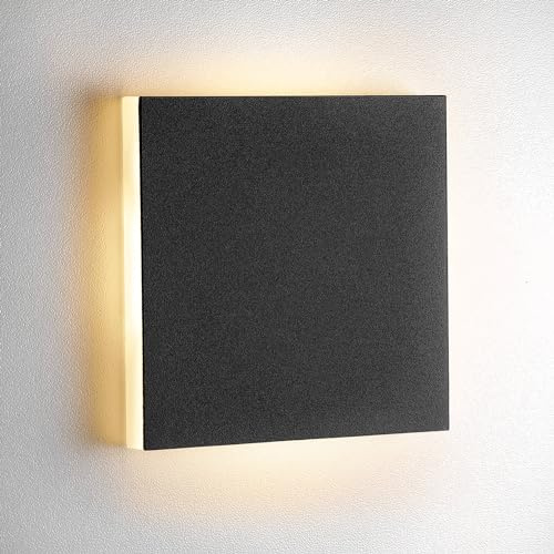 lambado® Treppenbeleuchtung mit Bewegungsmelder eckig schwarz - LED Stufenbeleuchtung mit 1,5W 230V für Sicherheit & Ambiente an Treppen, Flur