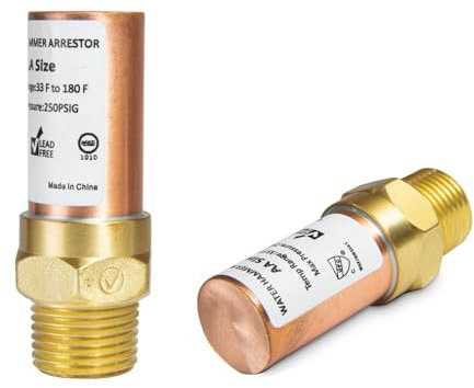2-Pack EFIELD MH-130-3, 1/2-Inch Straight MIP Connection Copper Water Hammer Arrestor,(HAMMER005-2PCS)