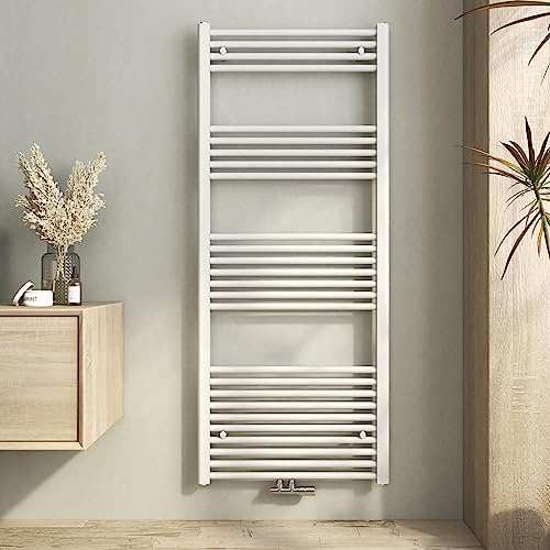 Heilmetz Weiß Badheizkörper 600 x 1400 mm Handtuchtrockner 661 Watt Leistung Heizkörper Bad Mittelanschluss Handtuchheizkörper