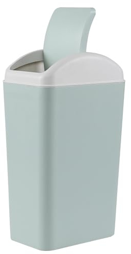 Wakikini 3.5 Gallons Swing Top Garbage Can, Plastic Trash Can with Swing Lid, Blue