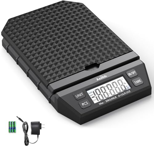 ACNHLI Digital Postal Table Scale, 66LB*1g, Net Weight Counting Weighing, Using AC Adapter Included or Battery, Liquid Crystal Display Screen