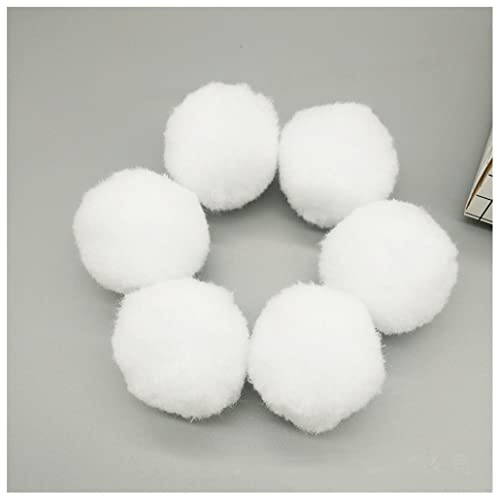 Wisafory 100 Stück 50 mm Groß Pompons Bunte Pom Poms Plüsch Pompom Bälle Bunt Bommeln Plüschbälle Flauschigen Pompons zum Basteln Pom Poms für Handwerk Herstellung, Hobby Supplies Weiß