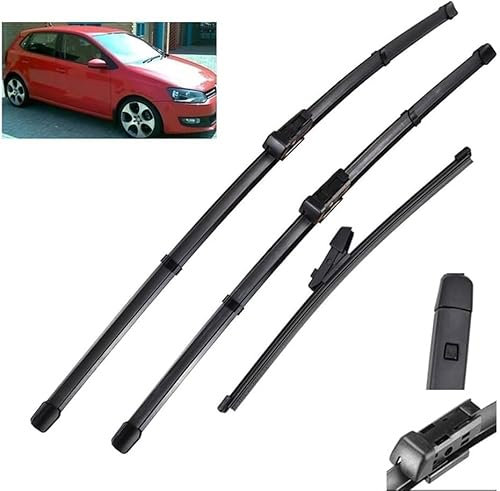 ZLxsmy Auto-Scheibenwischer-Set fürVW Polo 6R Hatchback 2009-2017,Vorne + Hinten Wischer Klingen,Das Material ist langlebig und die Fenster sind sauber