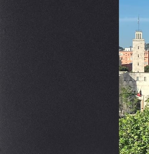 Pellicola Oscurante Vetri finestre NERA opaca MISURE GRANDI (Nero, 60 x 250 CM) Blackout Privacy TOTALE Autoadesive NO colla Anti UV NO Residui Facile Applicazione Doccia Aderenza Statica Rimovibile