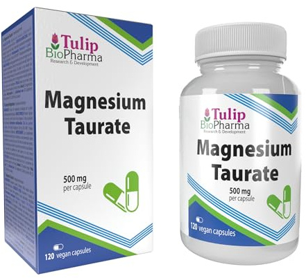 Magnesium Taurate 2000mg per portion 120 veganska kapslar, labbtestade, höghållfasta kosttillskott