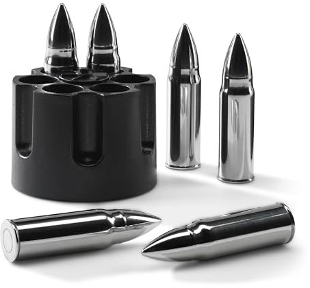 Connoisseur Creations Whisky Bullet Reusable Freezer Stainless Steel Ice Stones