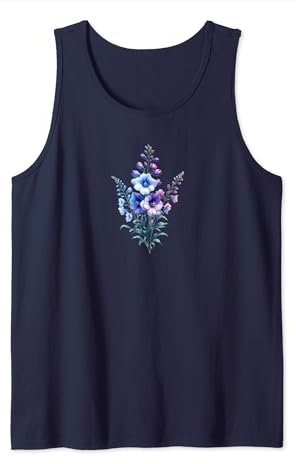 Juli Geburtstag Geburt Monat Blume Rittersporn Aquarell Tank Top