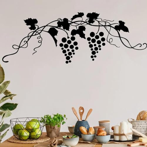 YYZOVBNN Decalcomania da muro per cucina italiana gourmet Uva, Decalcomania da muro di edera di vite Sala da pranzo Decorazione per la casa Decalcomania da muro moderna
