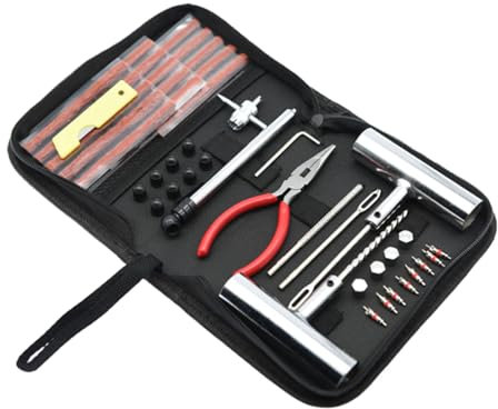 46 Teile/Set Umfassendes Reparaturset Reifenpannen-Reparatur-Set Essential Reifenbefestigungsset für LKW & Traktoren
