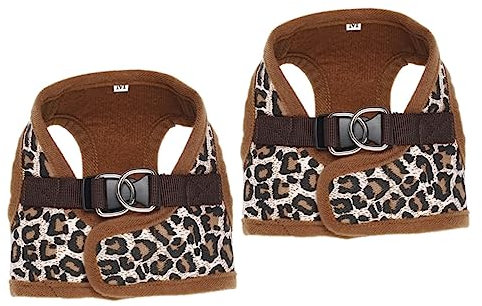 BESPORTBLE 2stücke Pet Dog Canvas Chest Leopard Print Für Bequeme Beim Hundespaziergang Atmungsaktivem Material Einfach Anzulegen Und Schnellverschluss