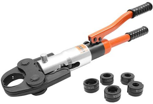 Pince à sertir professionnelle V12, V15, V18, V22, V28 avec tête rotative à 360 °, pour tube en cuivre, tube en acier inoxydable
