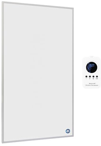 Hocosyme Pannello Radiante Infrarossi 600W con Termostato a Controllo Remoto - Temperatura Massima Fino a 120° - 1-3 Minuti per Raggiungere la Temperatura di Esercizio - 10 Anni di Garanzia