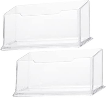 Lurrose 4stücke Transparent Acryl Business Case Standbox Ausweisbox Schreibtisch Organizer Lagerung Box Büro Veranstalter Id Display
