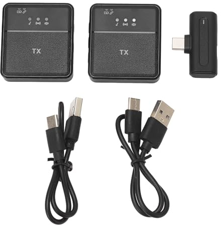 Microfono Lavalier Connessione Tipo C Riduzione del Rumore Batteria Al Litio da 200 MAh Ritorno Auricolare in Tempo Reale per Registrazione e Regolazione
