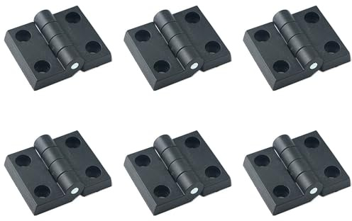 Leliafleury 6Pcs Black Nylon Hinges 50x70x10mm ABS Plastic Folding Door Hinges for Cabinet Drawer Window Boxes