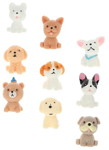 JOINPAYA 9stücke Mini Harz Welpen Hund Figuren Realistische Kleine Hund Figuren Cartoon Welpen Ornamente Tierfiguren Aus Kunstharz Für Basteln Und Dekoration Schlafzimmer Wohnzimmer Büro