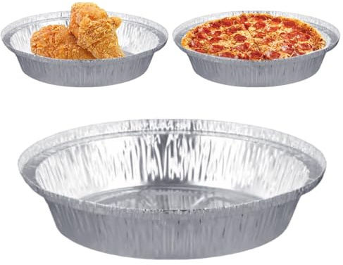 Moldes de papel de aluminio para tartas (paquete de 10), moldes desechables para hornear, cocinar, congelar, sartenes redondas de aluminio, platos de aluminio perfectos para quiche, tartas, pasteles y