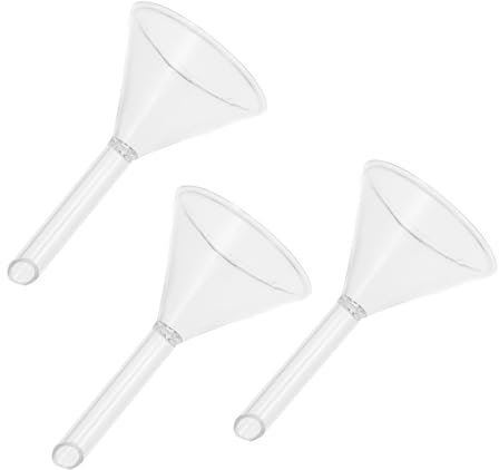 3 Piezas Embudo de Vidrio Transparente para Laboratorio