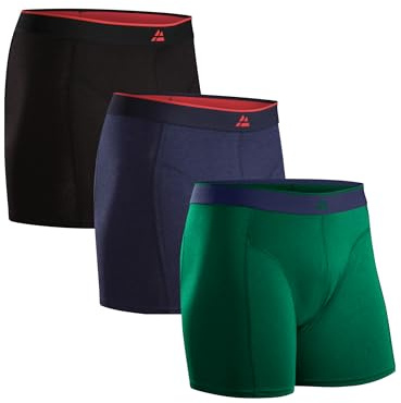 DANISH ENDURANCE Bambukalsonger för män, luftiga, med eller utan gylf, 6-pack eller 3-pack Flerfärgad (1xSvart, 1xMarinblå, 1xGrön) L