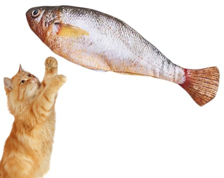 Penlimly Katzenfisch Spielzeug | Automatisch Bewegender Fisch 150mAh | Automatisches Interaktives Elektrisches Spiel Mit Waschbarer Hülle | Zur Bewegung Und Gegen Langeweile