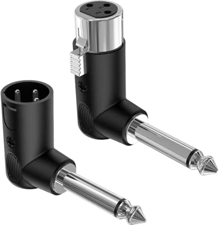 JISADER 3 Poliger XLR Buchse Stecker auf 6,35 Mm Winkeladapter, für Studiomischer
