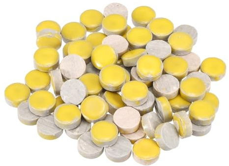 QUARKZMAN 200g Baldosas De Mosaico De Cerámica Para Manualidades Al Por Mayor, Baldosas De Cerámica Redondas Amarillas Para Kits De Mosaico Piedras Para Jardín Posavasos